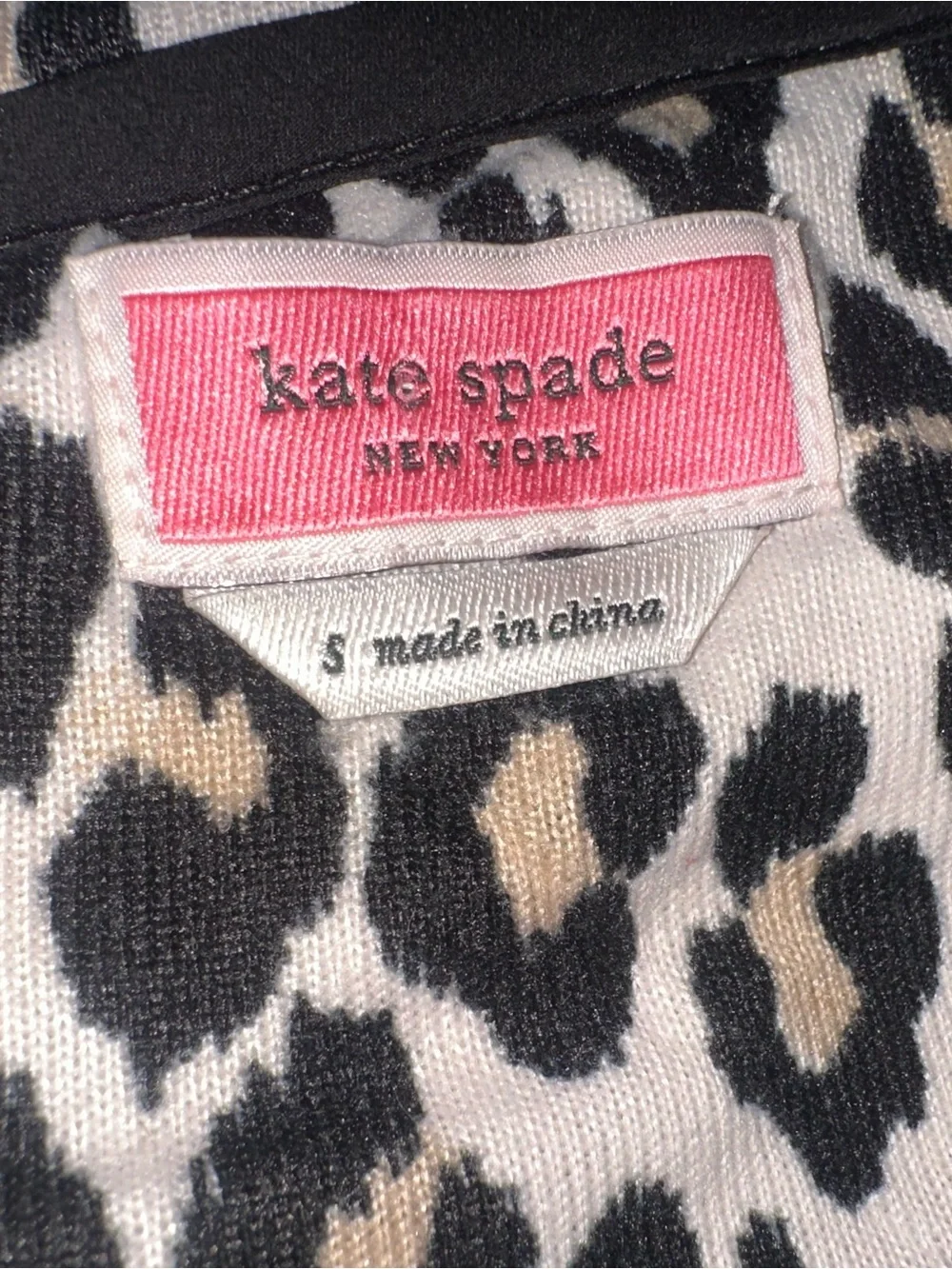 Kate Spade New York Long Sleeve Leopard Print Ultra Soft Dress Size S